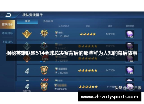 揭秘英雄联盟S14全球总决赛背后的那些鲜为人知的幕后故事